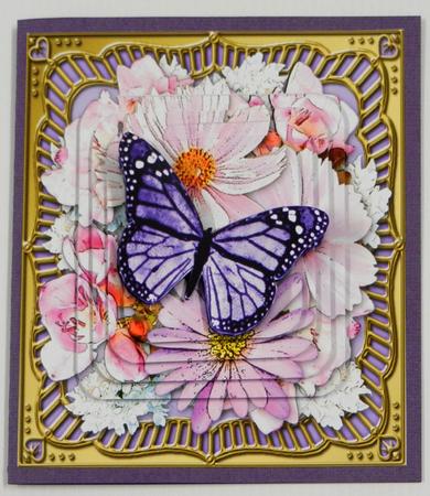 Pretty Flowers & Butterfly Round Edged Pyramage & Decoupage by Irene Drieman