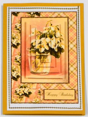 Beautiful Vintage Painted Snow Drops A5 Quick Card by Irene Drieman