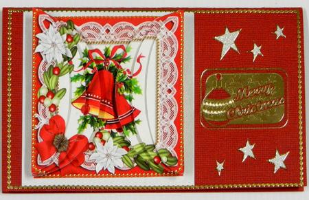 Christmas Bells Poinsettia 5in Round Side Stacker by Irene Drieman