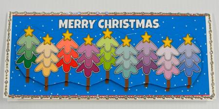 Multicoloured Christmas Trees Large Dl 4 by Irene Drieman