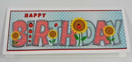 Sunflowers and Ladybirds Birthday Large Dl by Irene Drieman