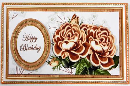 Vtea Roses Happy Birthday Dl Decoupage Topper by Irene Drieman