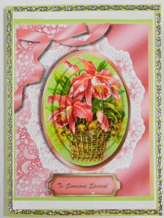 Stunning Orchids in a Basket, ( Pyramid ) by Irene Drieman