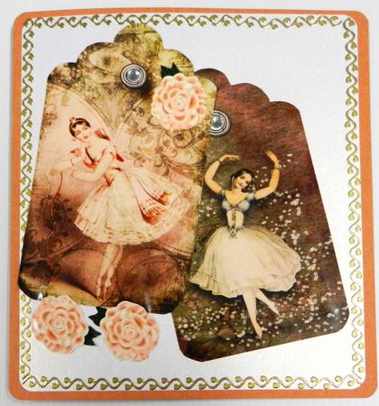 Dancing Ballerinas on Tags with Roses by Irene Drieman