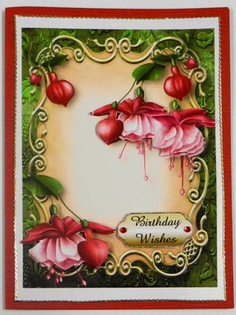 Pink Fuschias Floral Plaque by Irene Drieman