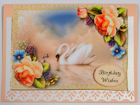 Beautiful Swan & Peach Roses by Irene Drieman