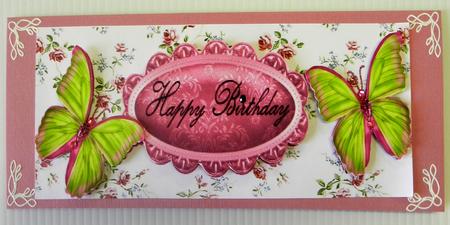Birthday with Floral and Butterflies Dl by Irene Drieman