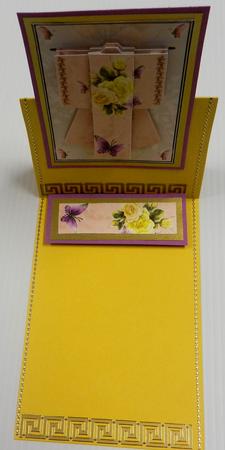 A6 Fantasy Rose Kimono Card in Cream Decoupage by Irene Drieman