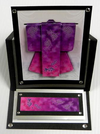A6 Sealife Kimono Card in Purple Decoupage by Irene Drieman