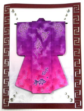 A4 Sealife Kimono Card in Purple by Irene Drieman