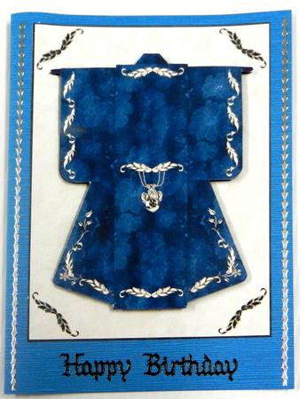 A4 Little Gem Kimono Card in Blue by Irene Drieman