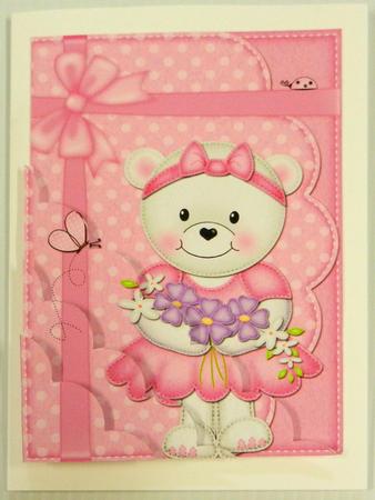 A5 Teddy Tess's Flowers Scallop Corner Side Stacker by Irene Drieman
