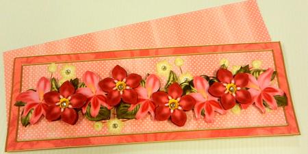Red Forget Me Knots Large Dl Decoupage Card & Env Kit by Irene Drieman