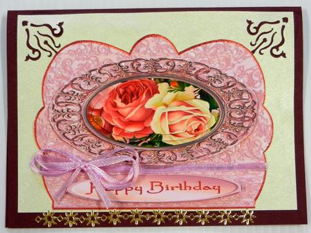 Pair of Roses - Scalloped Oval Ironwork Pyramid by Irene Drieman