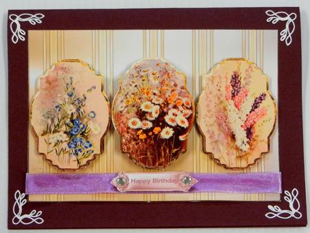 Variety of Flowers in Panels Card with Toppers by Irene Drieman