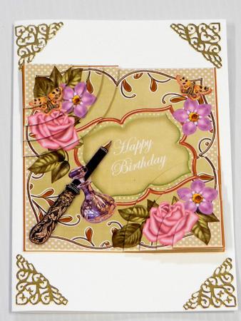 Olive Multi Happy Birthday 6in Duo Corner Stacker by Irene Drieman