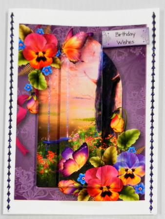 Arched Scene Stacker - Pretty Pansies by Irene Drieman