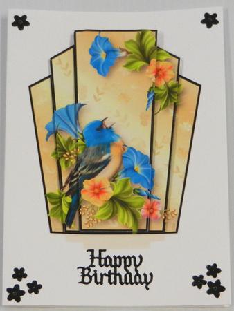 Art Deco Bird Stacker - Beautiful Blue Bird by Irene Drieman