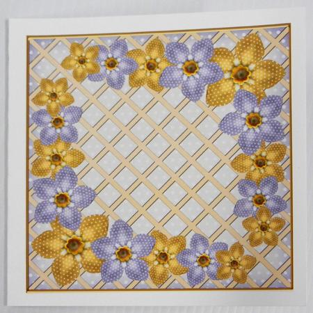 Gold Blue Fmk Corner 7in x 7in Square Insert Panel Sheet by Irene Drieman