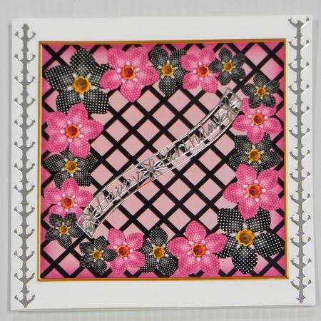 Black Pink Fmk Corner 7in x 7in Square Insert Panel Sheet by Irene Drieman