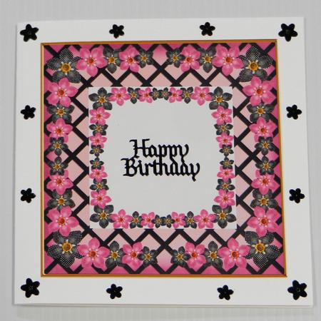 Black Pink Fmk Centre 7in x 7in Square Insert Panel Sheet by Irene Drieman