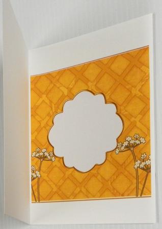 Gold Lattice Time Flower 7in x 7in Square Insert Panel by Irene Drieman