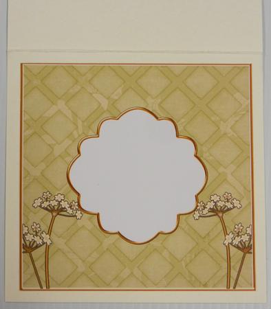 Olive Lattice Time Flower 7in x 7in Square Insert Panel by Irene Drieman