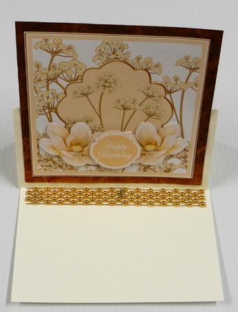 Cream Magnolia Happy Birthday 7in Time Flower Decou Topper by Irene Drieman