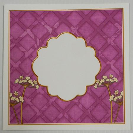 Purple Lattice Time Flower 8in X8in Square Insert Panel by Irene Drieman