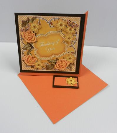 Gold Fmk Thinking of You 7in Fancy Decoupage Topper by Irene Drieman