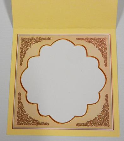 Cream Art Deco Fancy 7in x 7in Insert Panel by Irene Drieman