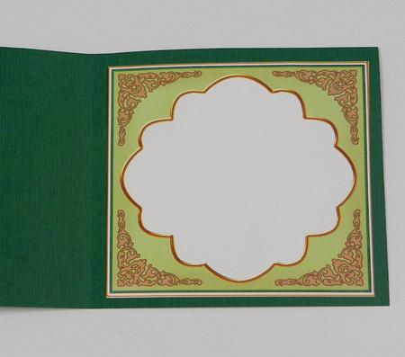 Dark Green Art Deco Fancy 7in x 7in Insert Panel by Irene Drieman