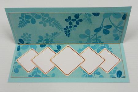 Teal Oriental Fern Diamond Ex Large Dl Folded Insert by Irene Drieman