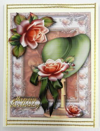 Pretty Pastel Sunset Roses Hat & Stand by Irene Drieman