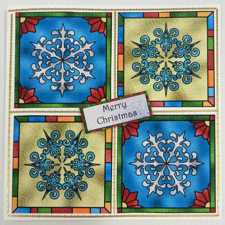 Stained Glass Christmas - Snowflakes by Irene Drieman