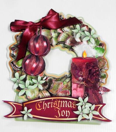 Shaped Card Mini-kit - Christmas Magenta by Irene Drieman