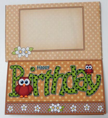 Birthday Little Hoot Owl Money or Gift Wallet Card Kit by Irene Drieman
