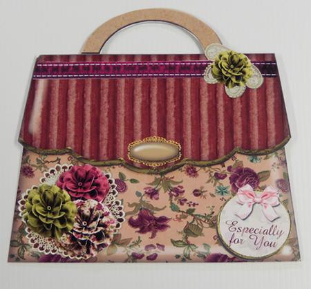 Shabby Chic Handbag Shaped Card 2 Mini Kit by Irene Drieman