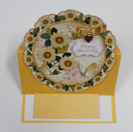 Daisy Lemon Special Day 8in Doily Decoupage Topper by Irene Drieman