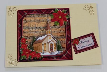 Christmas Church Silent Night Music Square Topper by Irene Drieman