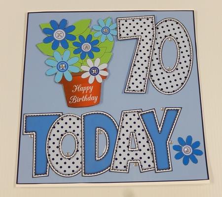 'any Age' with Blue Flowers in Pot Card Kit by Irene Drieman