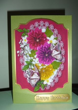 Print, Cut ,and Fold , Beautiful Floral Dahlias  by Irene Griffiths