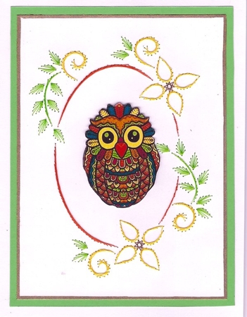   Birthday Owl with the Birthday Message. by Irene Jardine