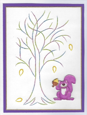 Go Nuts Squirrel Card Front / Topper Various Occasions by Irene Jardine