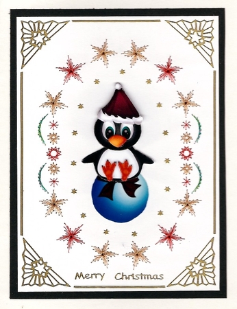 Penguin Riding Bauble by Irene Jardine