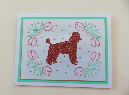 Standard Poodle Iris Folding Pattern by Irene Jardine