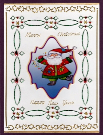 Santa with the fairylights by Irene Jardine