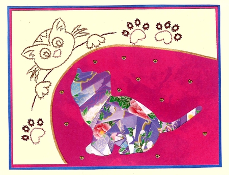 Cute Little Kitty Iris Folding Pattern by Irene Jardine