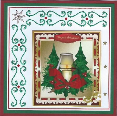 Lovely Candle on a Gold Scalloped Frame (pyramarge) by Irene Jardine