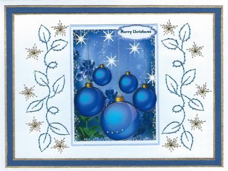 Lovely Blue Baubles and Snowflakes by Irene Jardine